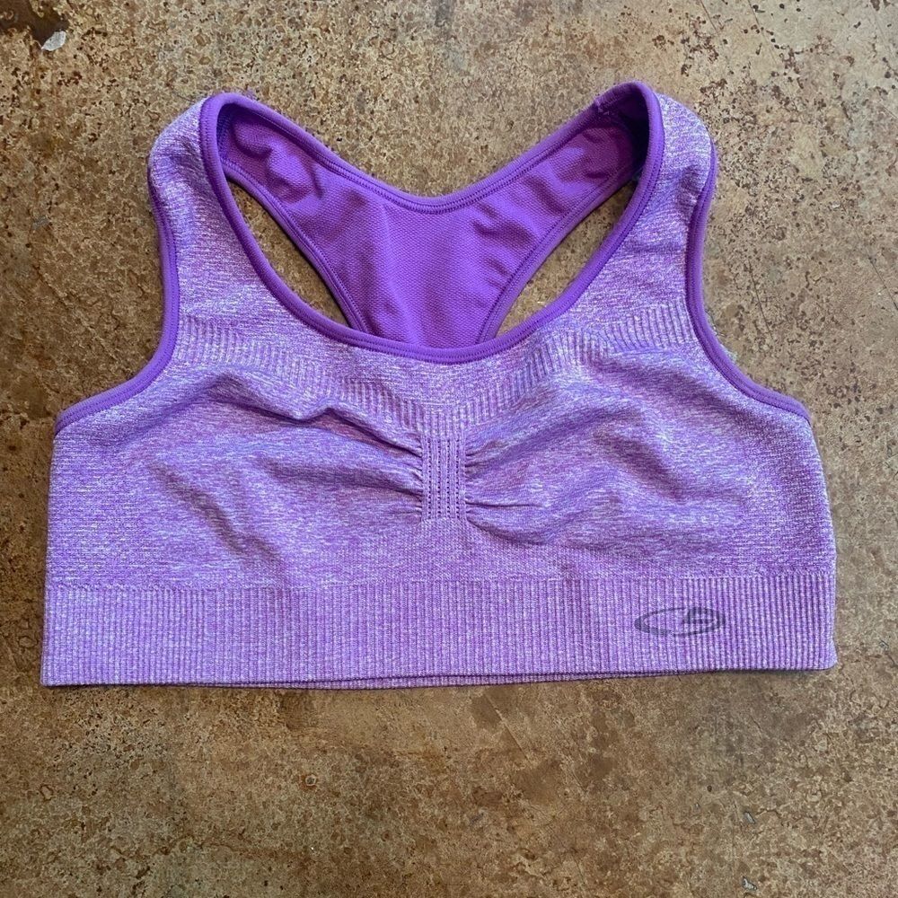 CHAMPION C9 purple pull on sports bra